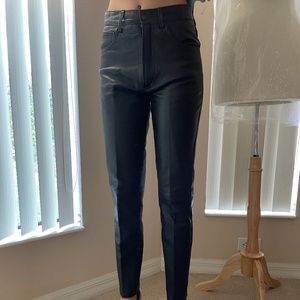 All 100 % leather pants lined high waist size 28